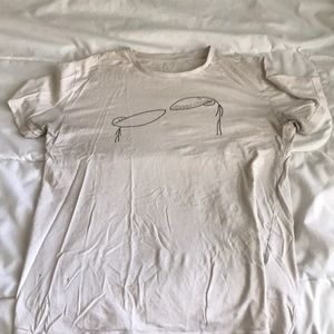 White graphic t